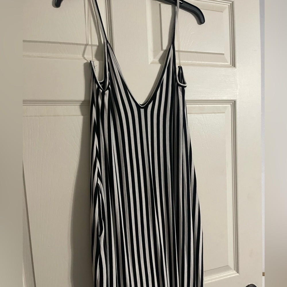 Love In Black & White Vertical Strips Maxi with pockets